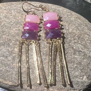 Pink, purple and gold earrings